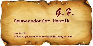 Gaunersdorfer Henrik névjegykártya